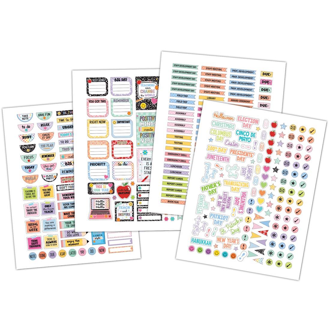 sheets of stickers from the Teacher Plan Book from the Cool for School collection by Teacher Created Resources