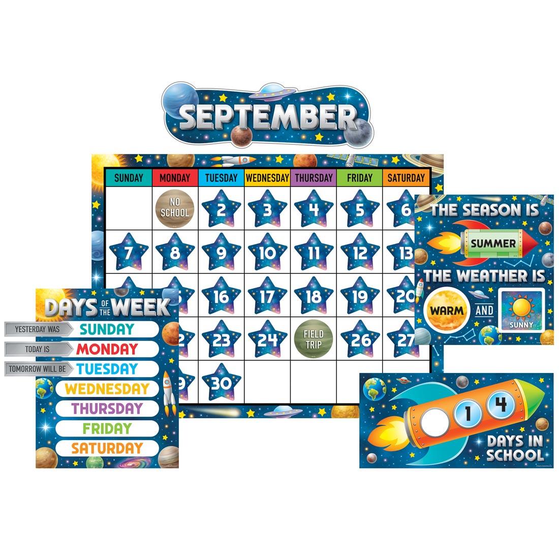 Calendar Bulletin Board Set from the Outer Space Crew collection by Teacher Created Resources