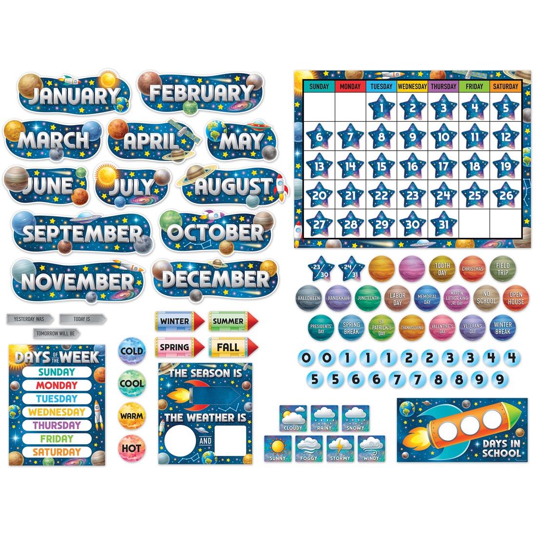 Calendar Bulletin Board Set from the Outer Space Crew collection by Teacher Created Resources
