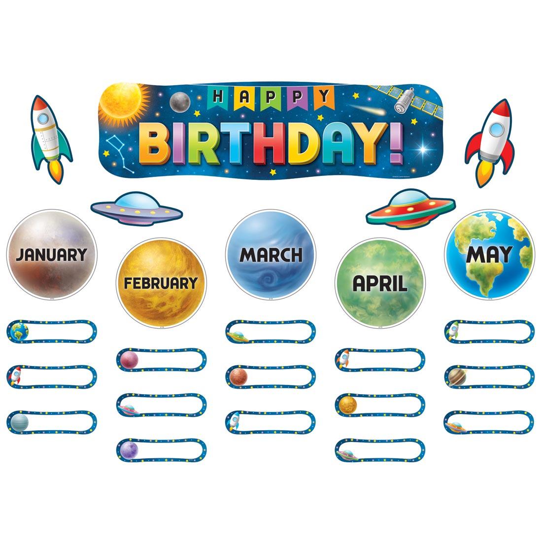 Happy Birthday Mini Bulletin Board Set from the Outer Space Crew collection by Teacher Created Resources
