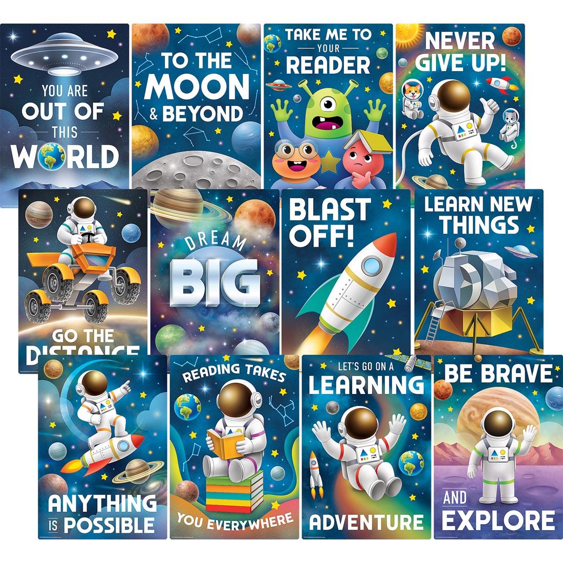 Small Poster Pack from the Outer Space Crew collection by Teacher Created Resources