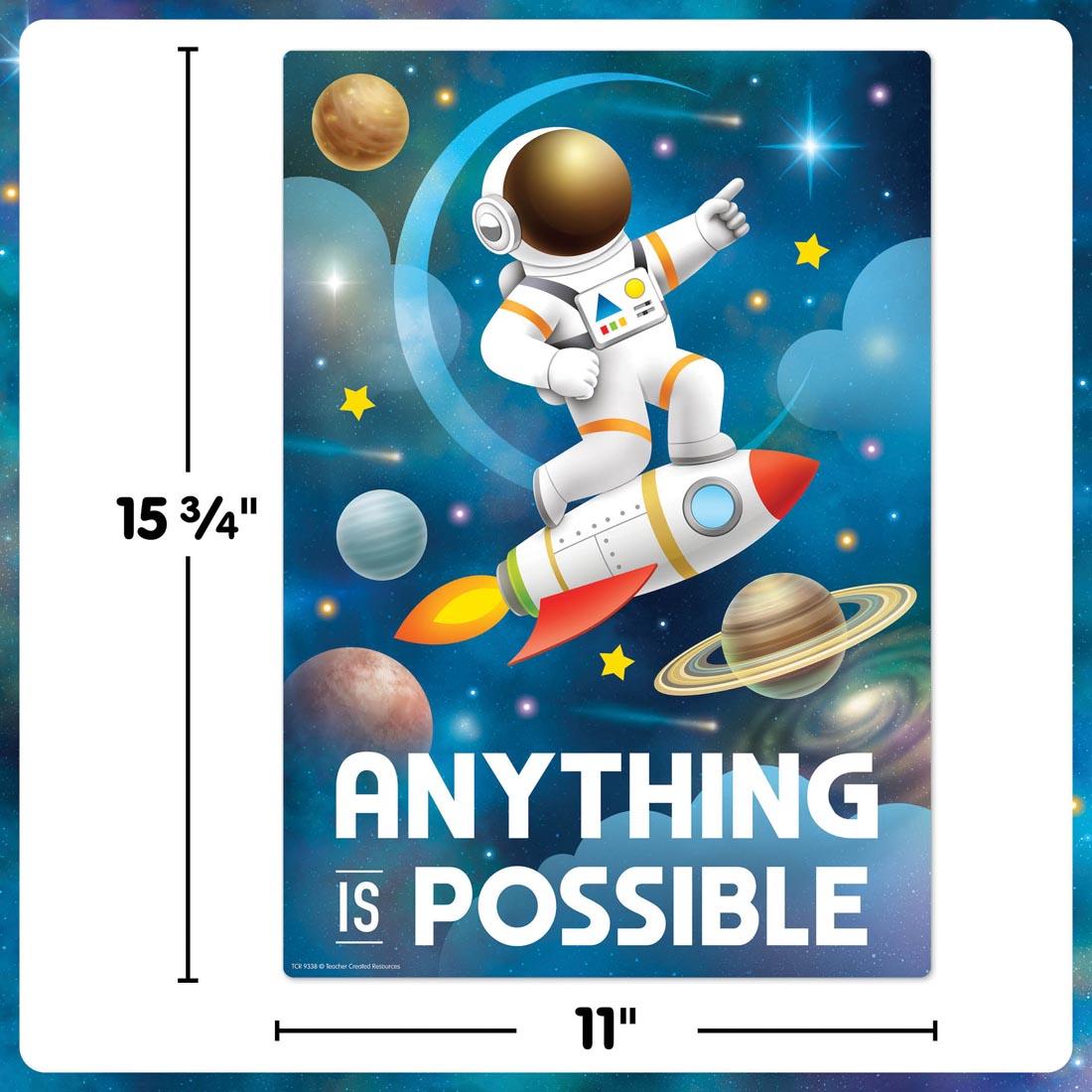 Small Poster from the Outer Space Crew collection by Teacher Created Resources labeled with measurements 15-3/4" x 11"
