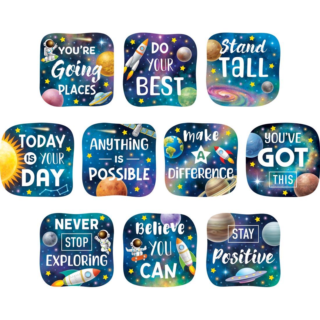 Positive Sayings Accents from the Outer Space Crew collection by Teacher Created Resources