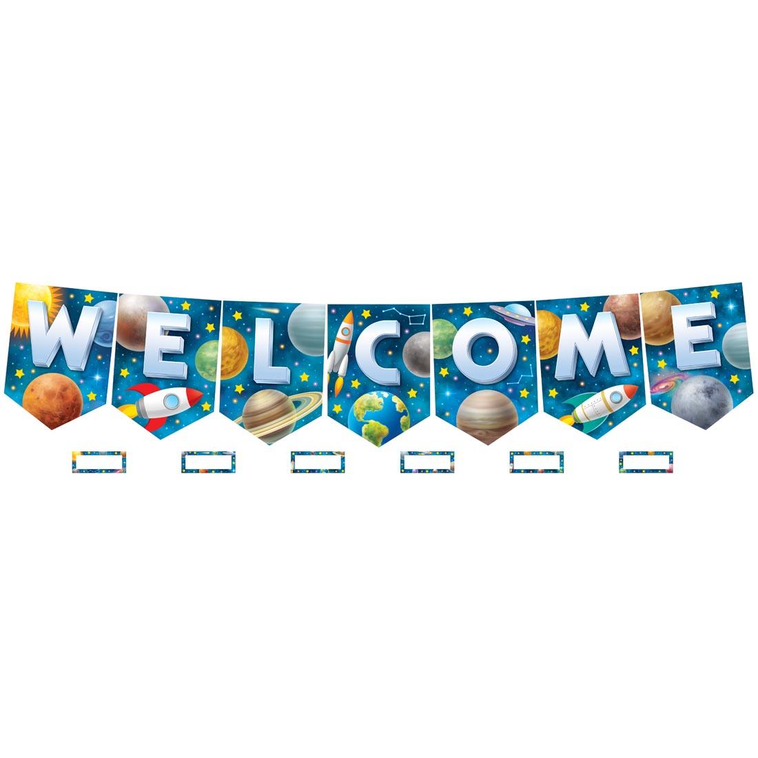 Pennants Welcome Bulletin Board Set from the Outer Space Crew collection by Teacher Created Resources