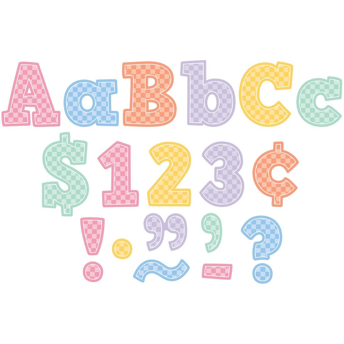 pieces from the Checkers Bold Block 4" Letters Combo Pack from the Cool for School collection by Teacher Created Resources