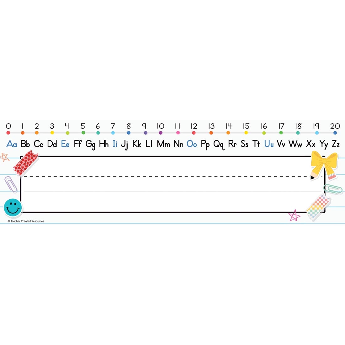 Alphabet Flat Name Plate from the Cool for School collection by Teacher Created Resources