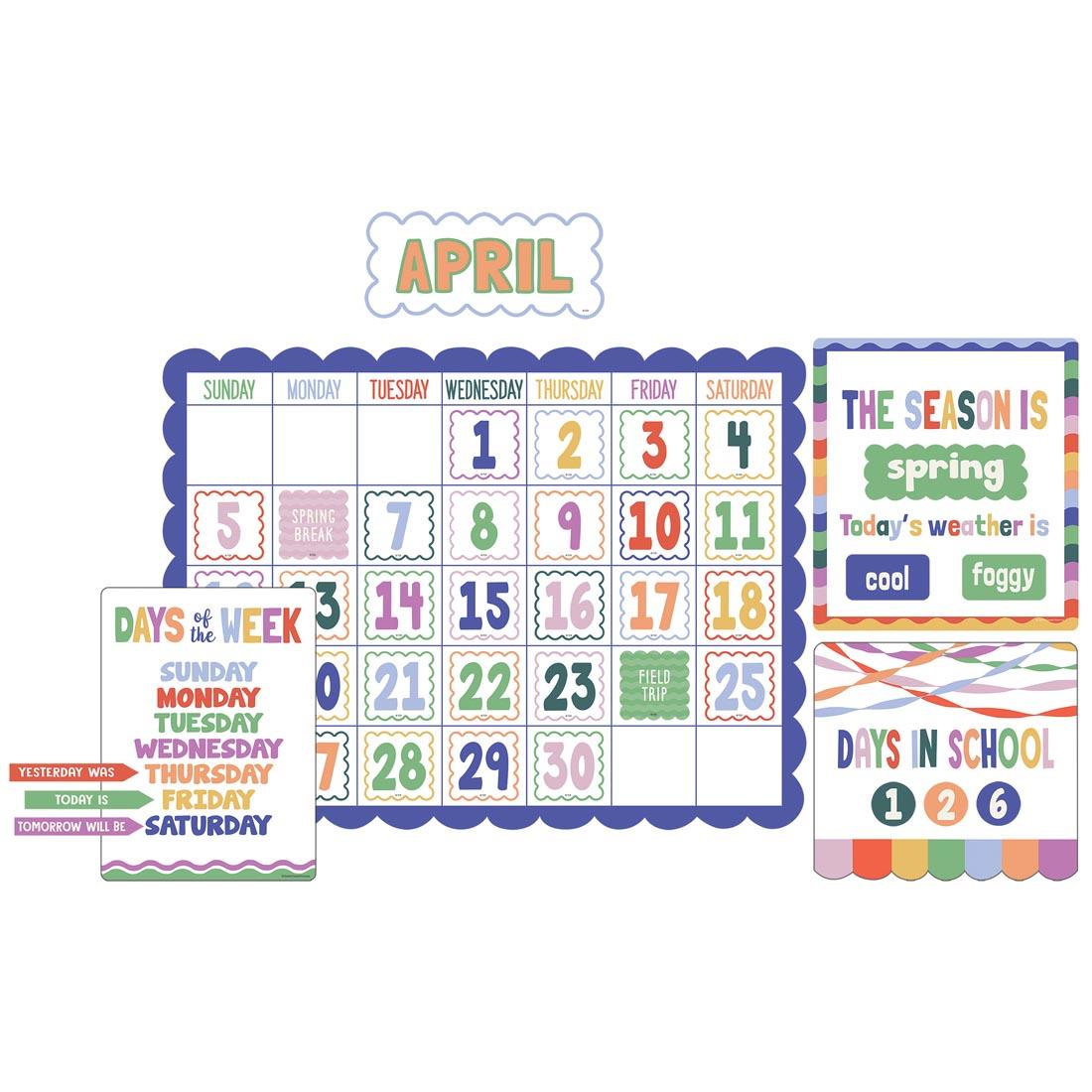 Calendar Bulletin Board Set from the Color Crush collection by Teacher Created Resources