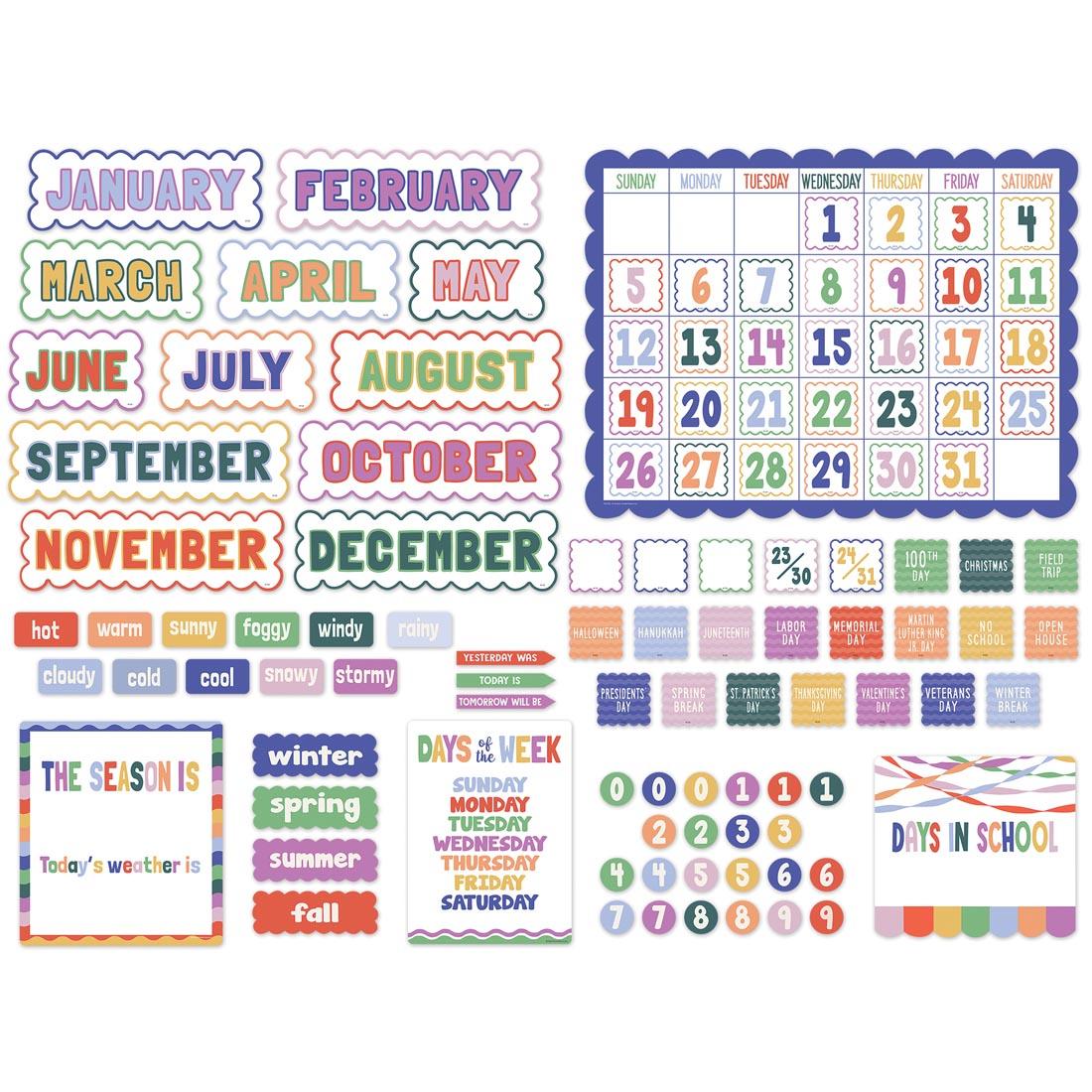 Calendar Bulletin Board Set from the Color Crush collection by Teacher Created Resources