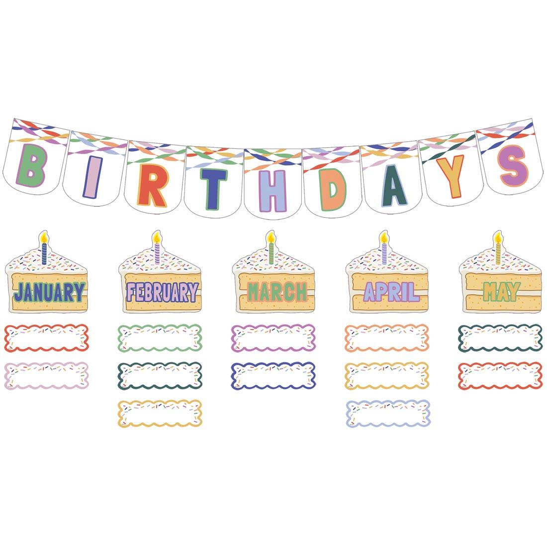 Birthdays Mini Bulletin Board Set from the Color Crush collection by Teacher Created Resources