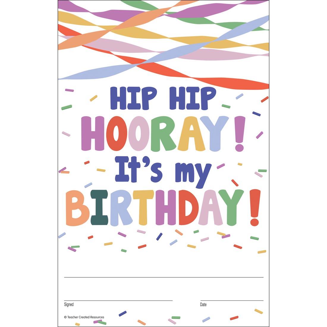 It’s My Birthday Award from the Color Crush collection by Teacher Created Resources