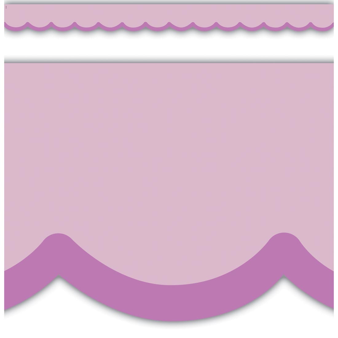 full strip plus closeup of Purple Scallops Die-Cut Border Trim from the Color Crush collection by Teacher Created Resources