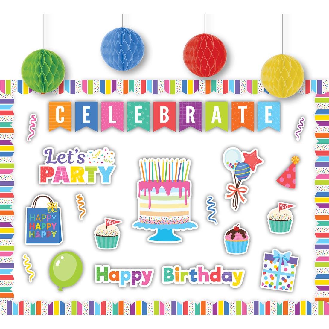 display made with the Colorful Happy Birthday Create & Decorate Quick Kit By Teacher Created Resources