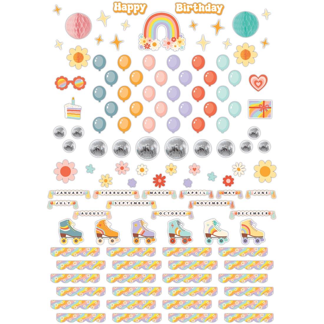 Roller Disco Happy Birthday Create & Decorate Quick Kit By Teacher Created Resources