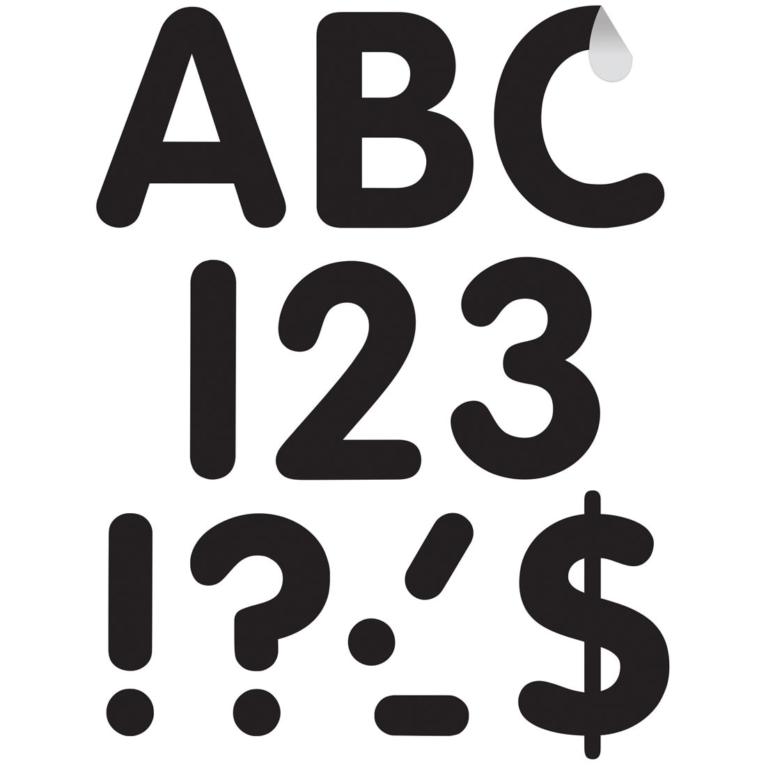 pieces from Black Classic 4" Uppercase Self-Adhesive Letters By Teacher Created Resources