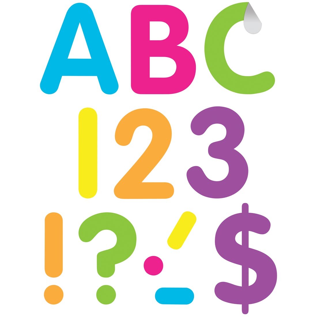 pieces from the Brights Classic 4" Uppercase Self-Adhesive Letters By Teacher Created Resources
