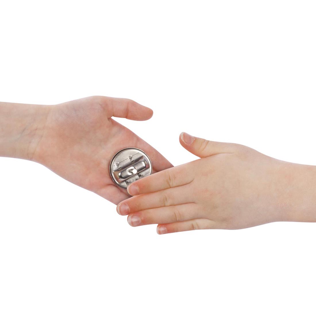 Two hands demonstrating the Classics Hand Buzzer by Toysmith