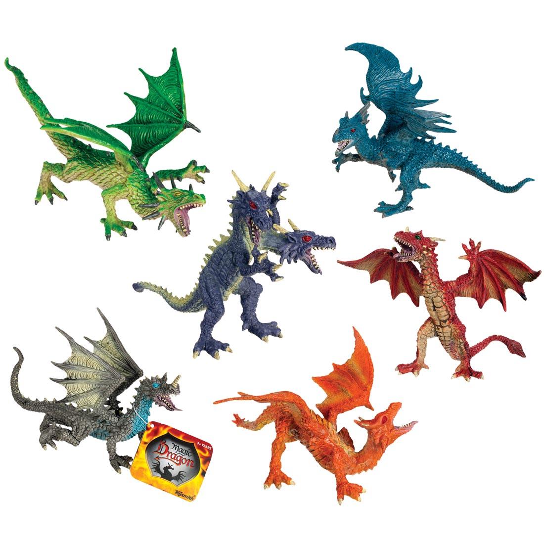 Six different Magic Dragon Figurines