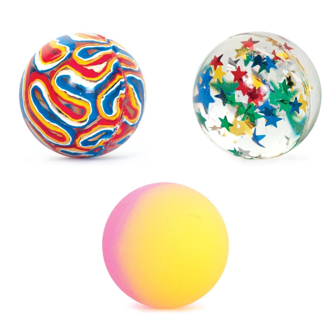 Three different Classic Bouncy Balls