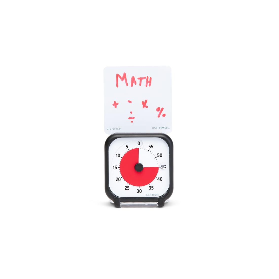 Time Timer 3" 60-Minute Timer with dry erase insert with the word Math written on it