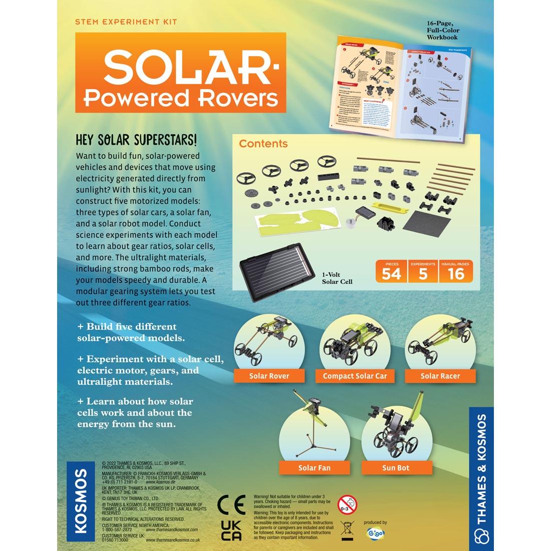 back of box for the Solar-Powered Rovers Set