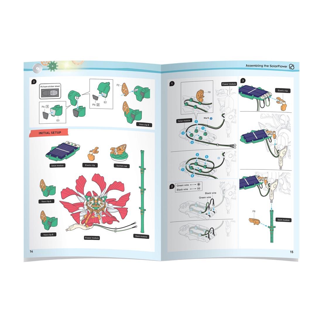 instruction manual from the Ruby Ripple SolarFlower By Thames & Kosmos