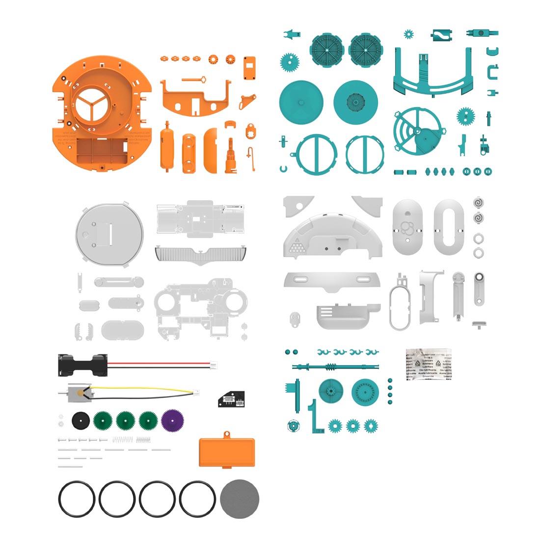 pieces of the Dusty Robot Vacuum Cleaner By Thames & Kosmos