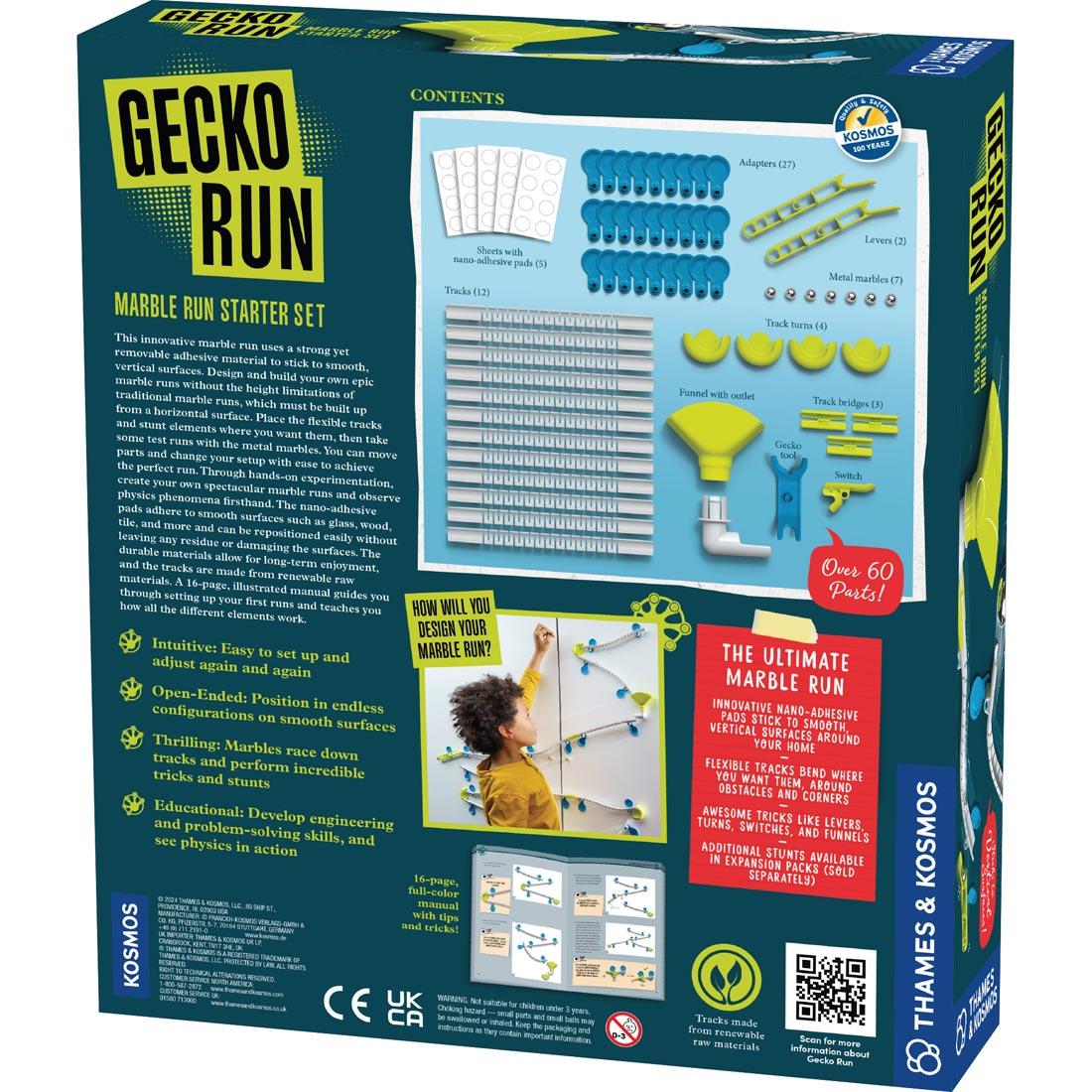 back of package for the Gecko Run: Marble Run Starter Set