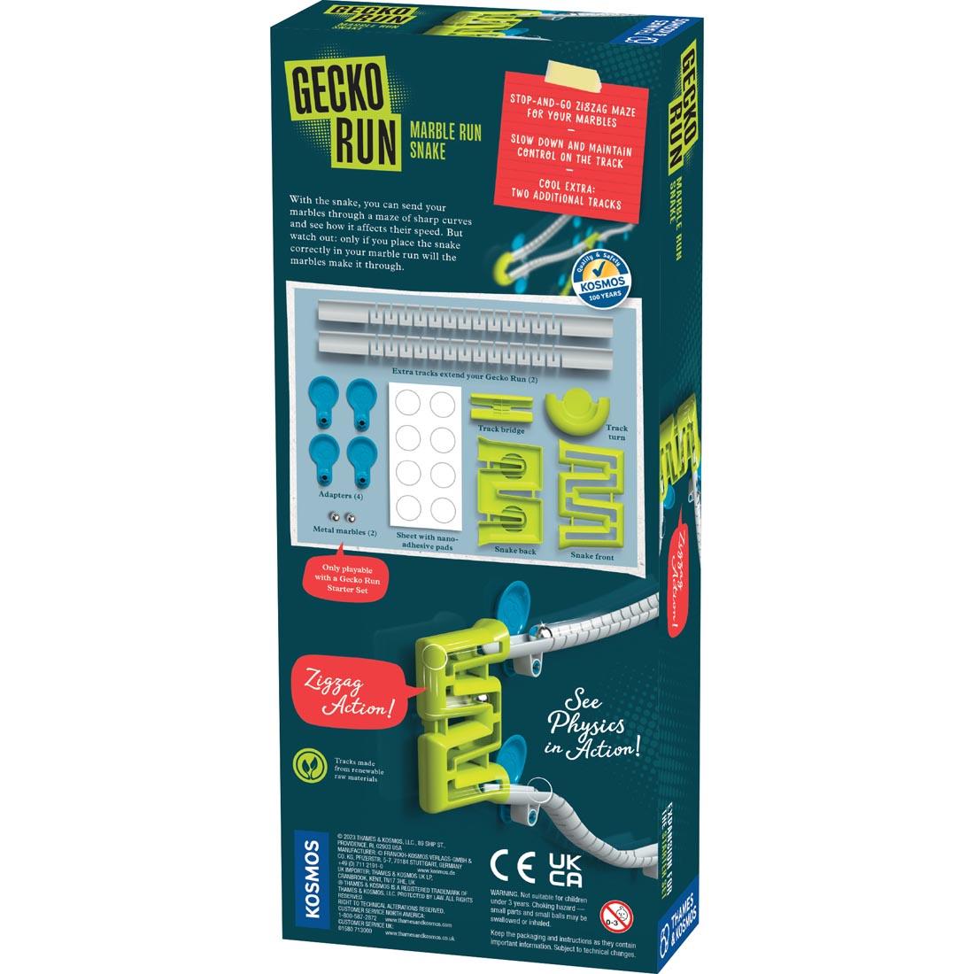 back of package for Gecko Run: Marble Run Snake Expansion Pack