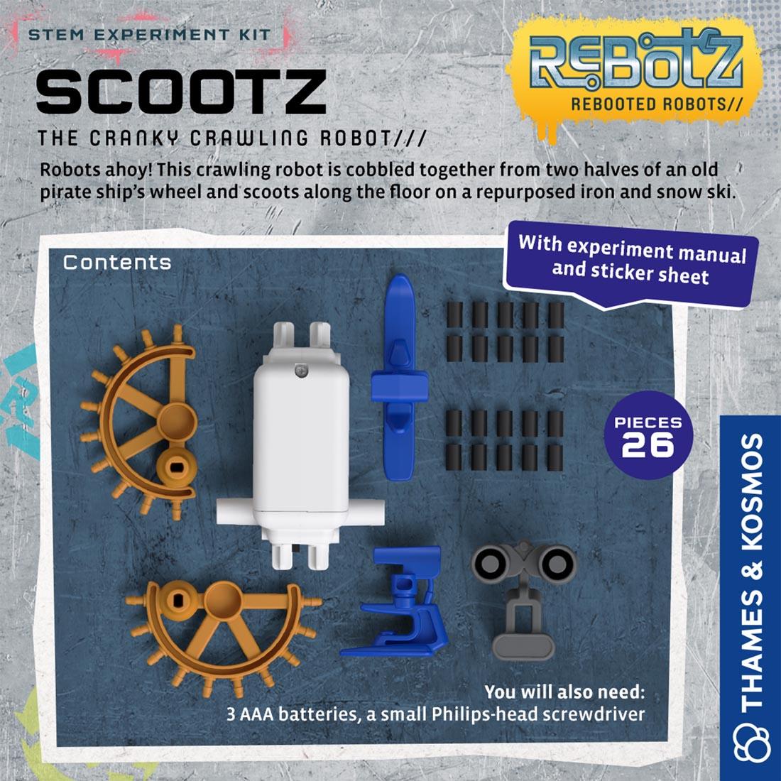 back of box for the ReBotz Scootz: The Cranky Crawling Robot