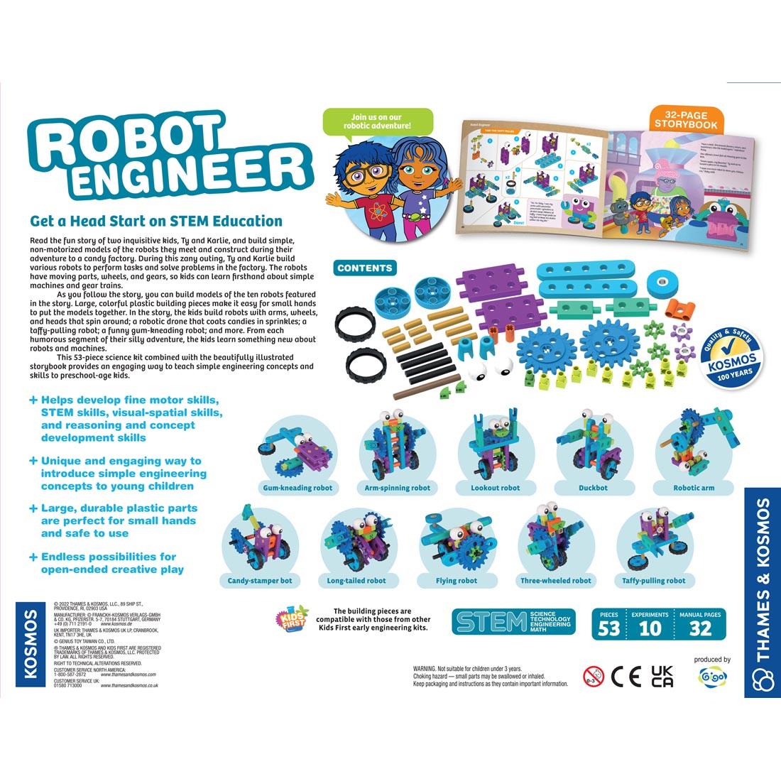 back of package for Kids First Robot Engineer