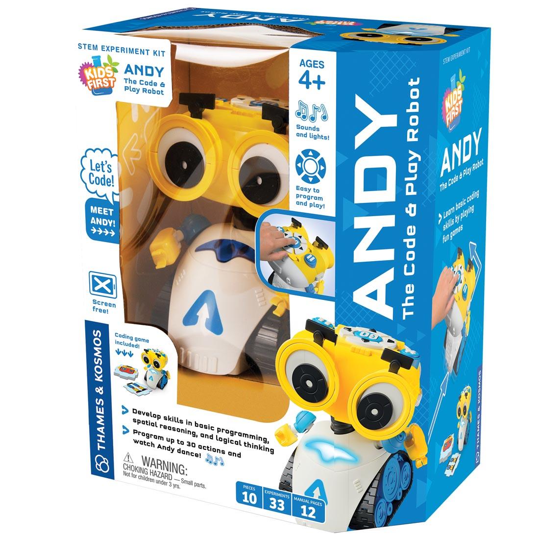 front of package for Kids First Andy: The Code & Play Robot