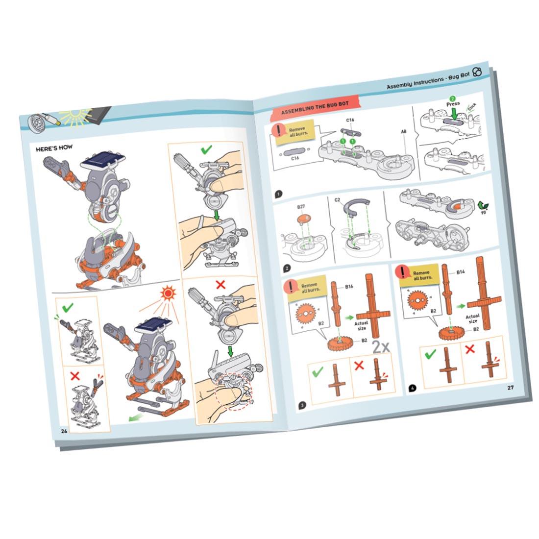 pages from the manual included in SolarBots Cosmic Explorers Set