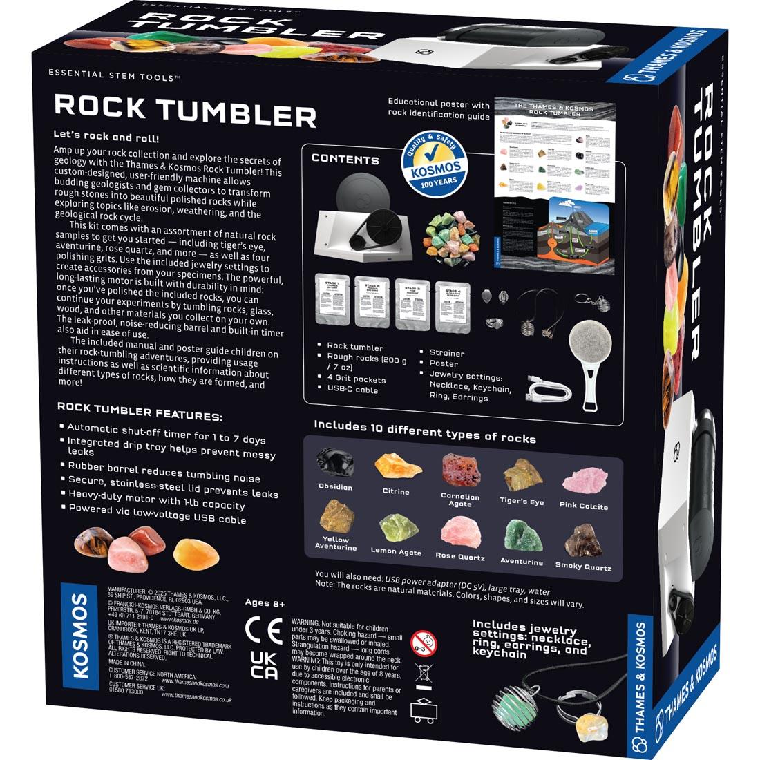 back of package of the Rock Tumbler by Thames & Kosmos