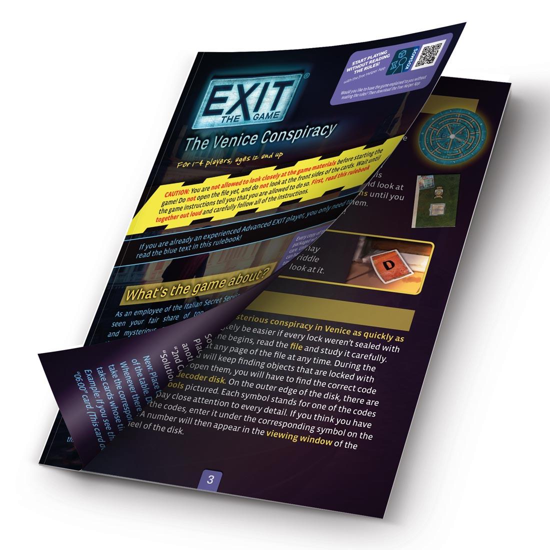 guide book from The Venice Conspiracy Version of EXIT The Game