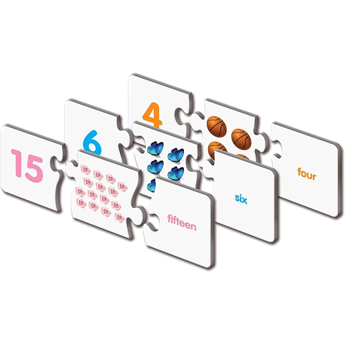 Three different puzzles from the Numbers Match It! By The Learning Journey