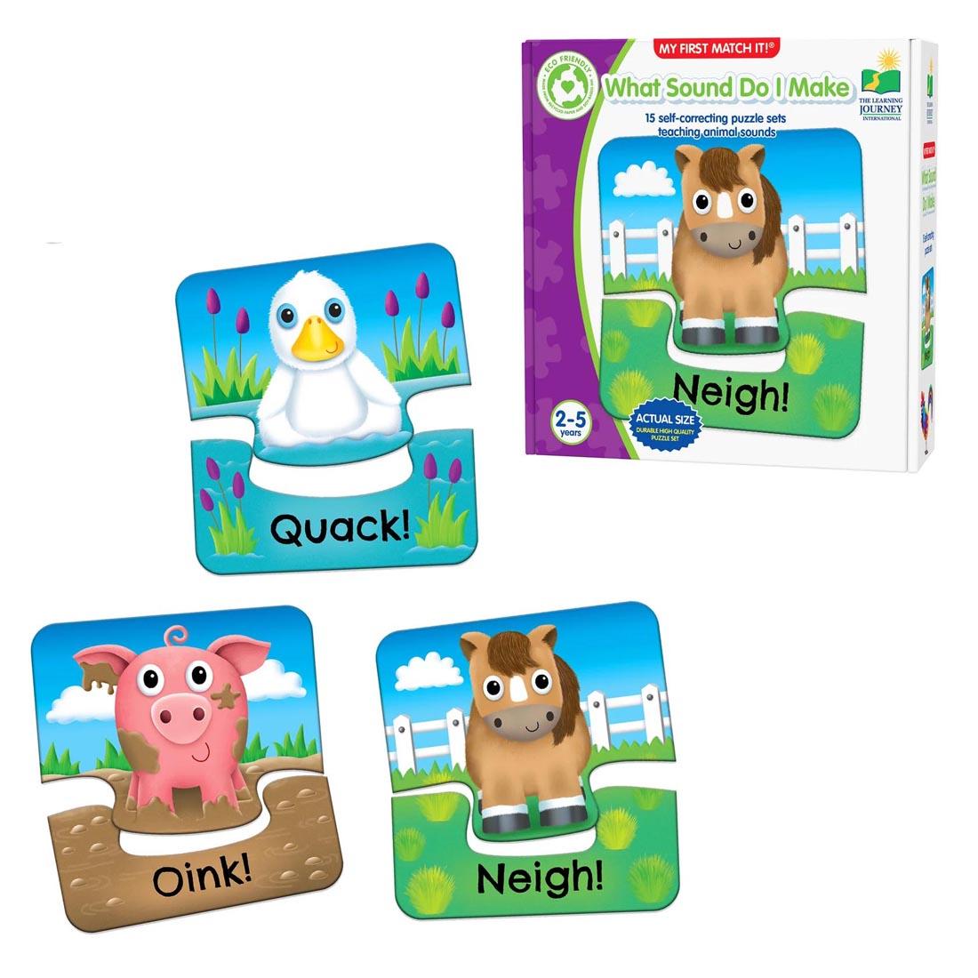 Package plus 3 example sets of My First Match It! Game: What Sound Do I Make? By The Learning Journey