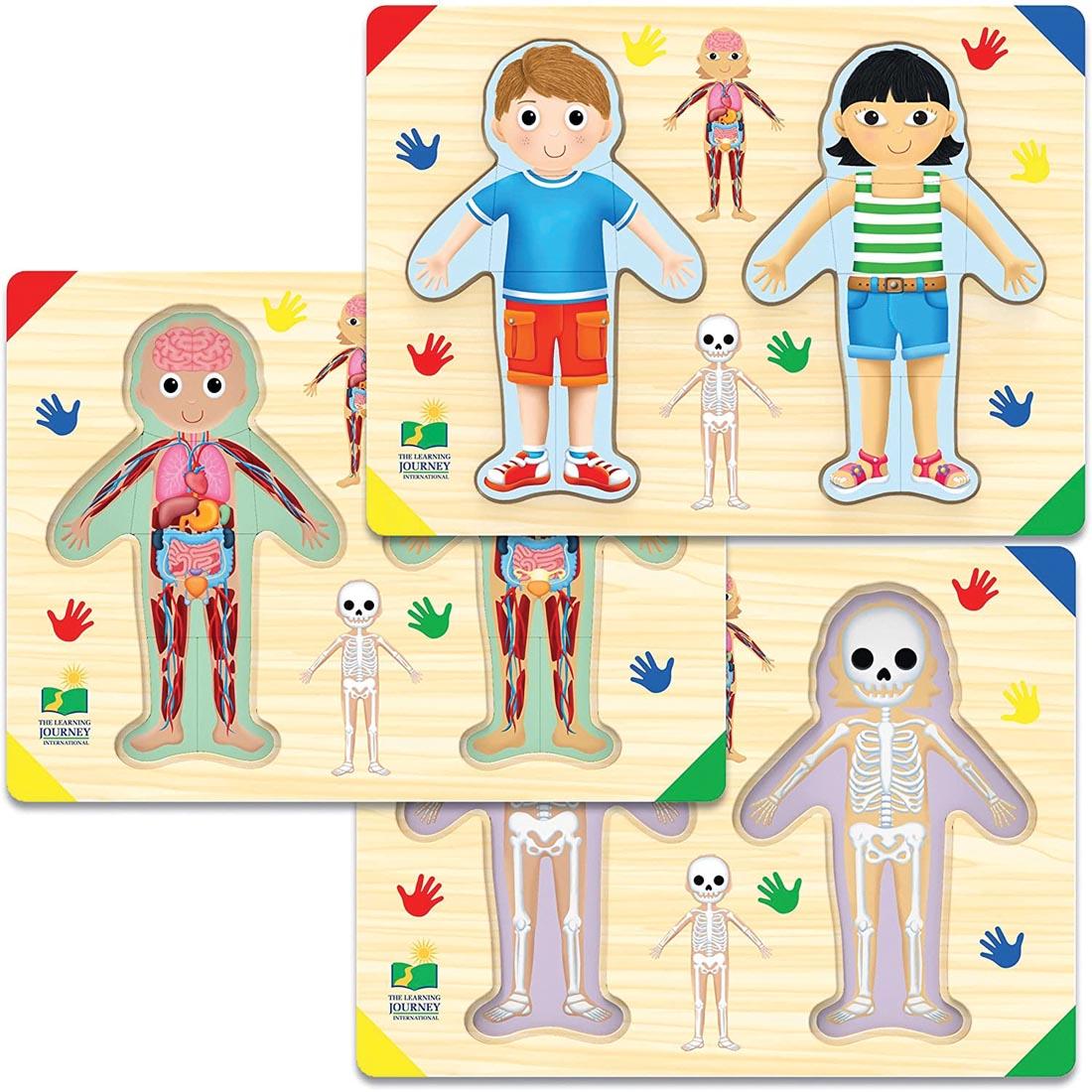 All three layers of the Lift & Learn Inside of Me Puzzle By The Learning Journey