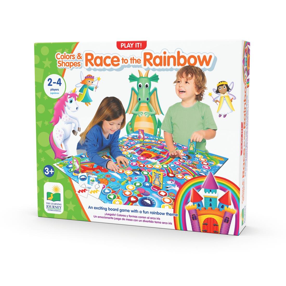 Play It! Colors and Shapes Race To The Rainbow Game by The Learning Journey in package