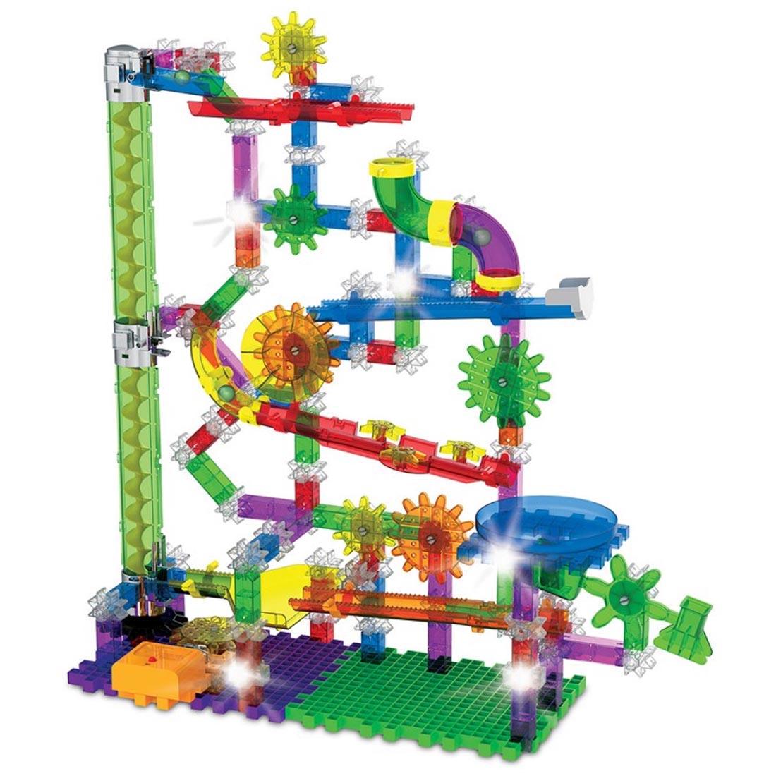 Built structure from the Techno Gears Marble Mania Extreme Glo by The Learning Journey