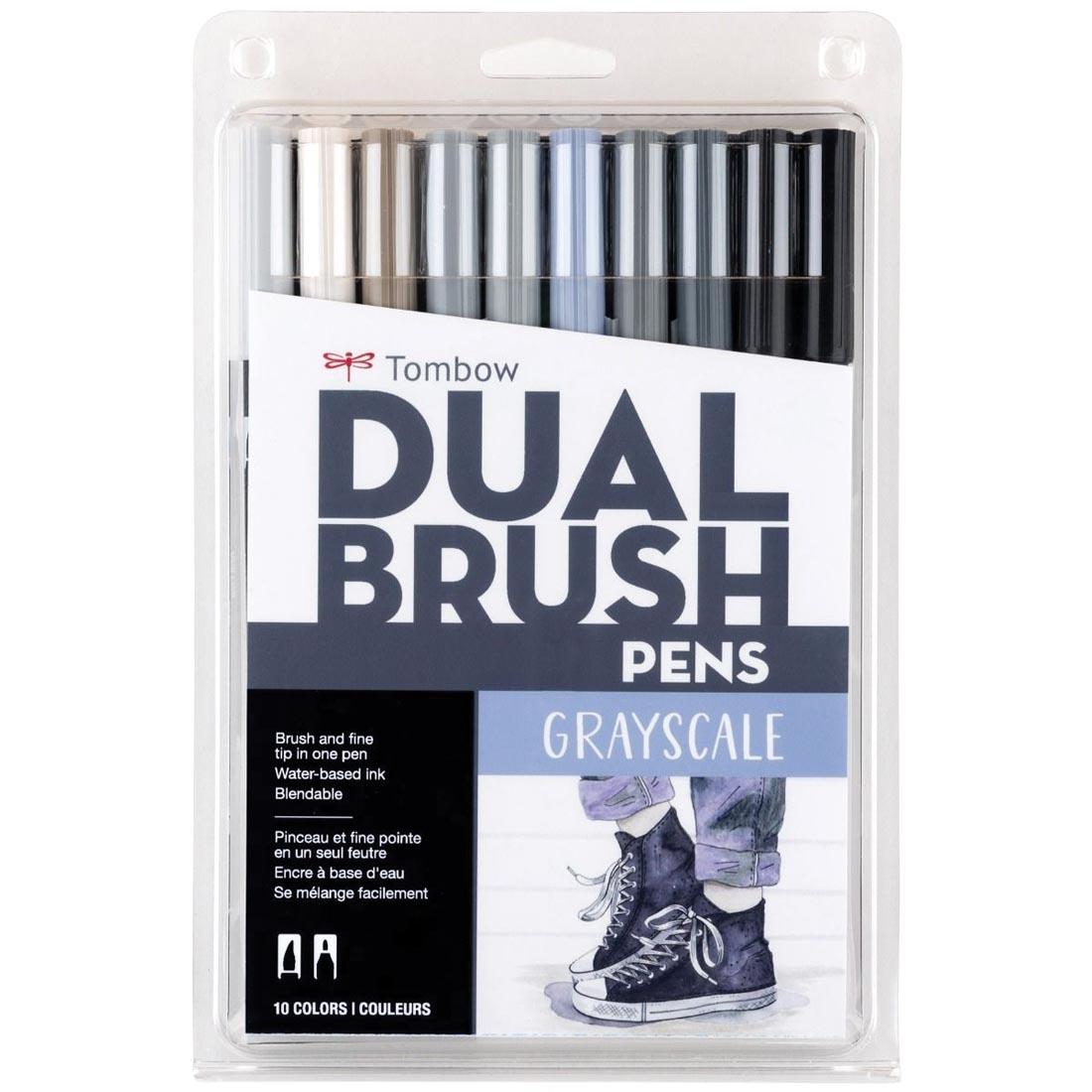 Tombow Grayscale Dual Brush Pens in package