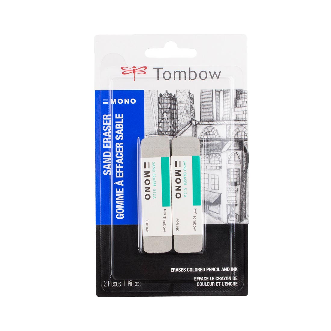 Tombow MONO Sand Erasers in package