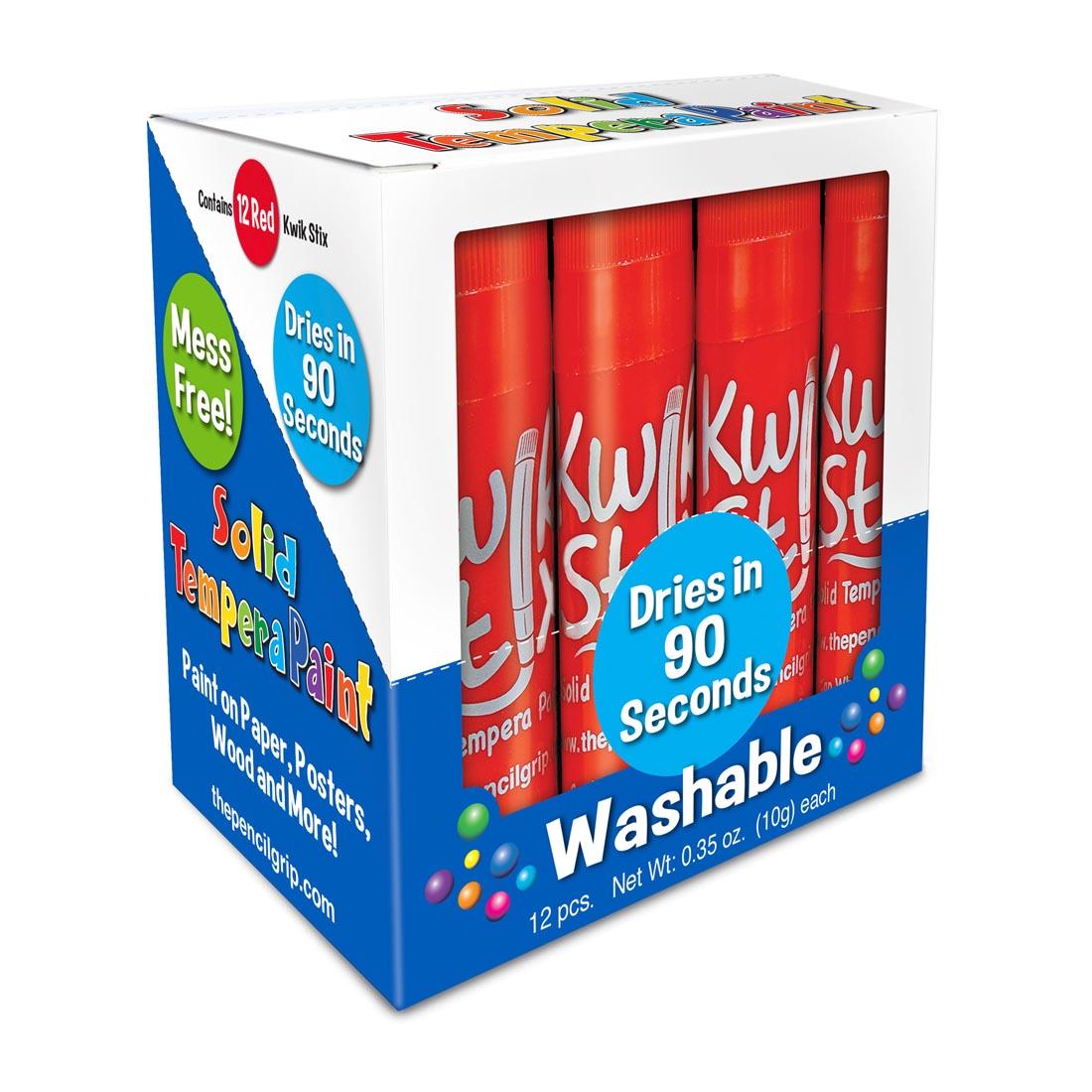 Box of Kwik Stix Solid Tempera Paint Red Refills