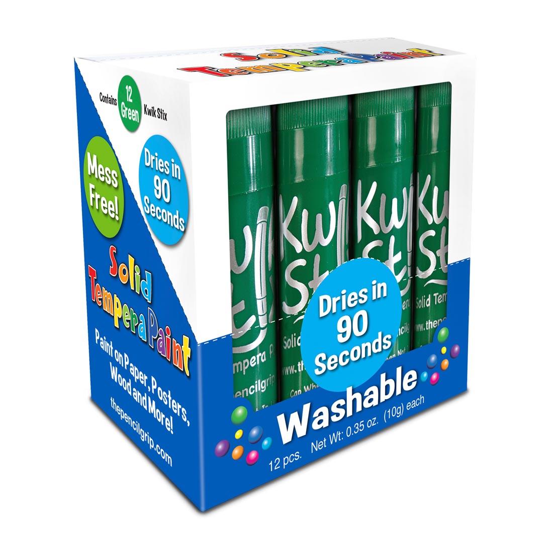 Box of Kwik Stix Solid Tempera Paint Green Refills