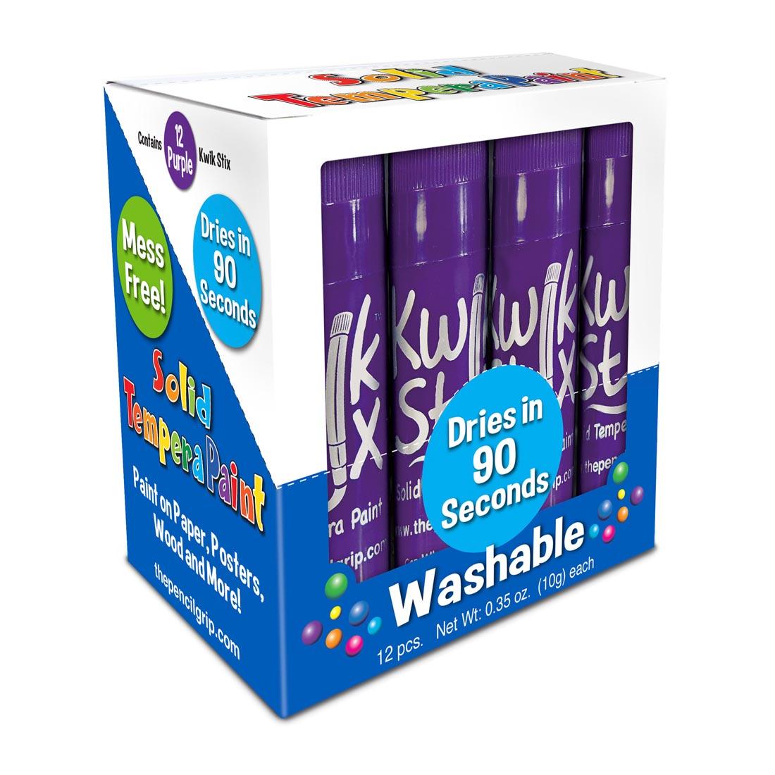 Box of Kwik Stix Solid Tempera Paint Purple Refills