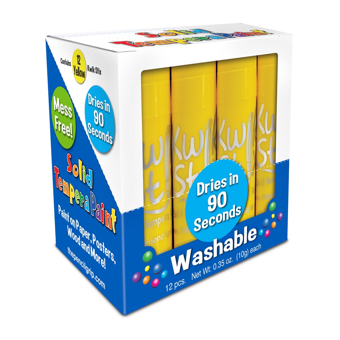 Box of Kwik Stix Solid Tempera Paint Yellow Refills