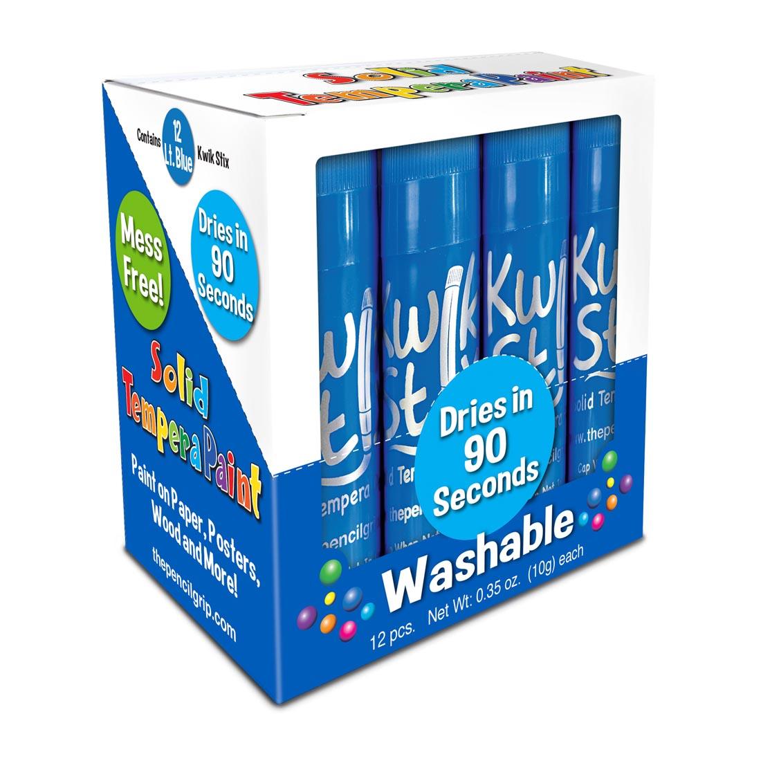 Box of Kwik Stix Solid Tempera Paint Light Blue Refills