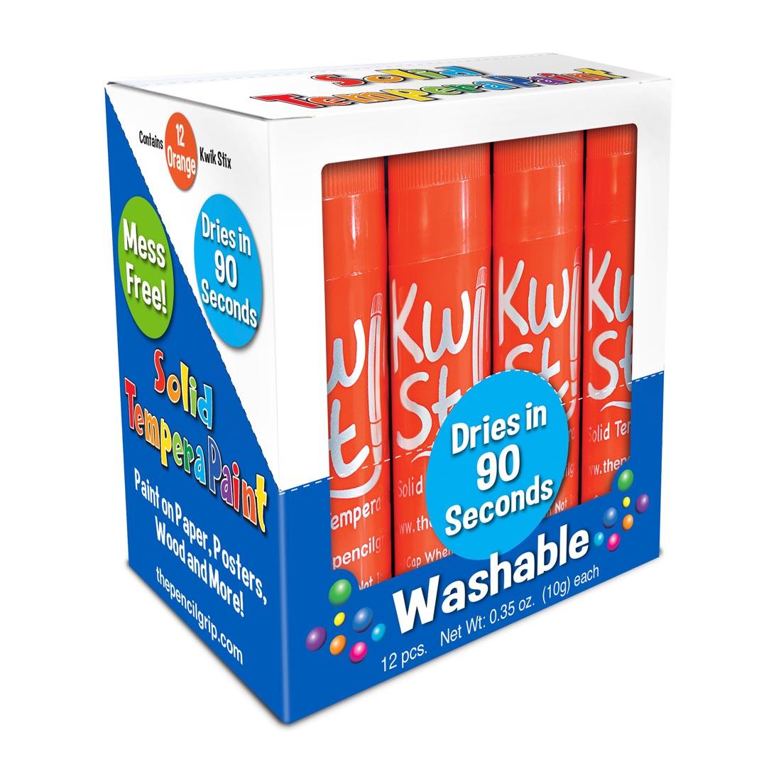 Box of Kwik Stix Solid Tempera Paint Orange Refills