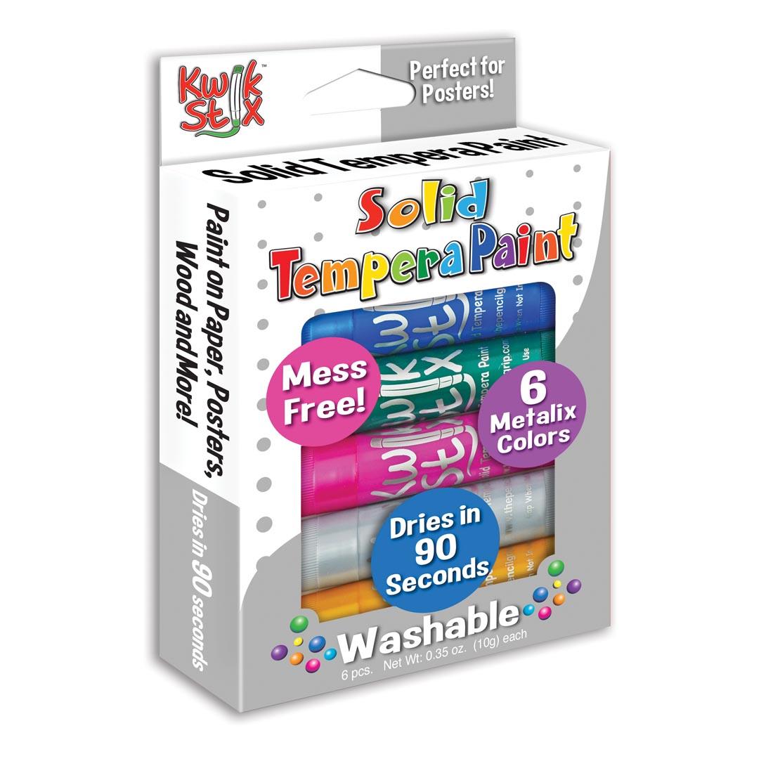 Kwik Stix Solid Tempera Paint 6-Color Metalix Set