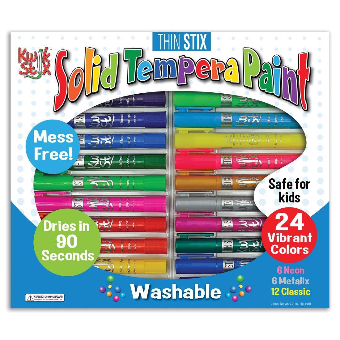 Thin Stix Solid Tempera Paint 24-Color Set