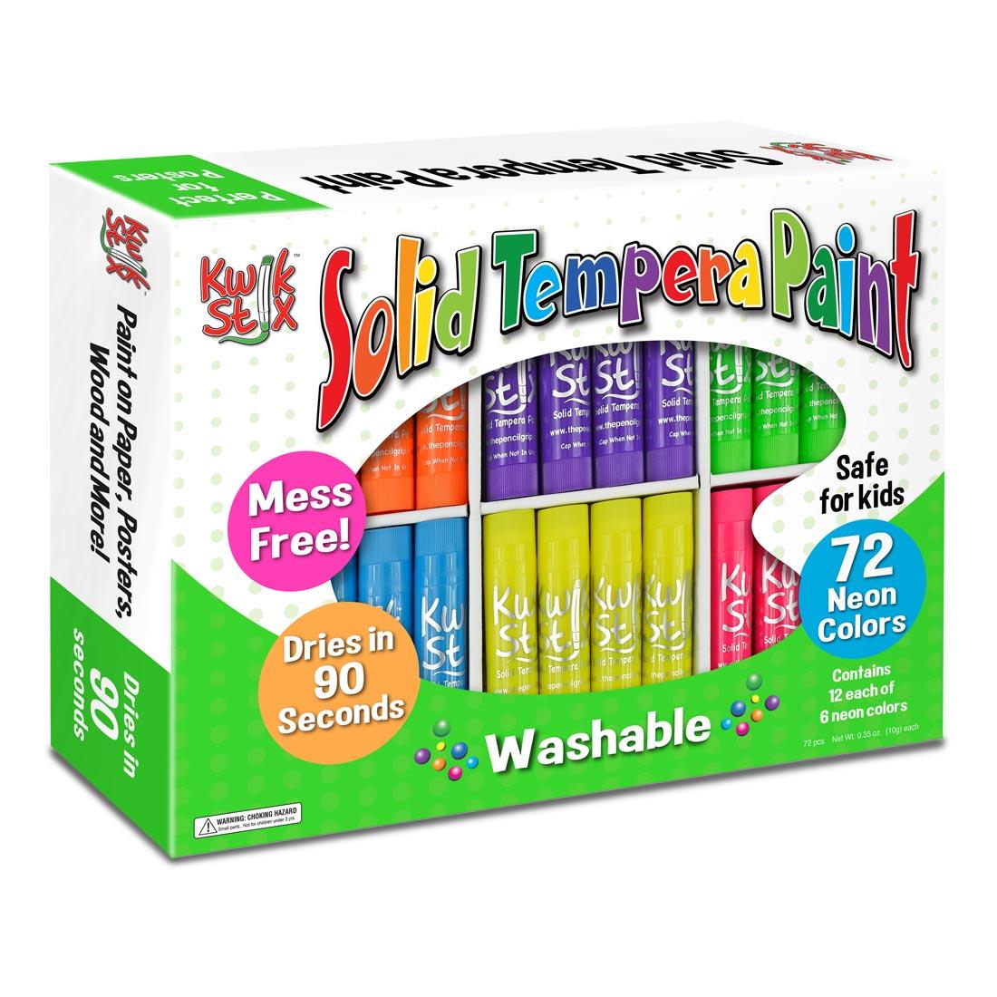 Kwik Stix Solid Tempera Paint 72-Count Neon Class Pack